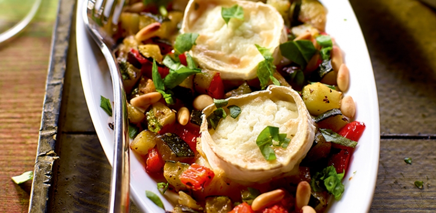 Chèvre gratiné aux petits légumes