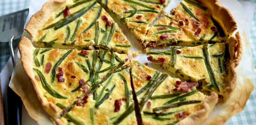 Quiche aux haricots verts et lardons