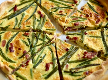 Quiche aux haricots verts et lardons