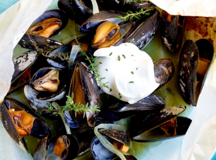 Papillotes de moules à la bière ambrée