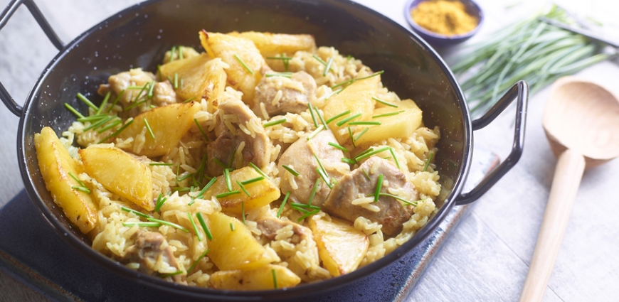 Pilaf de poulet à l’ananas