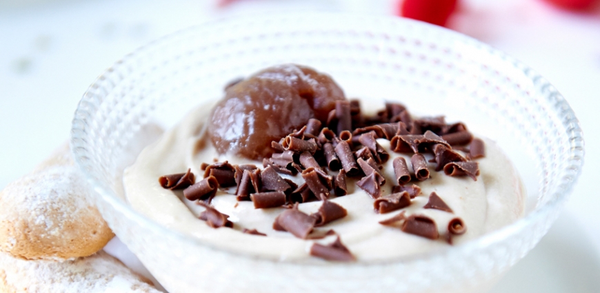 Coupes aux marrons et chocolat croquant, façon tiramisu