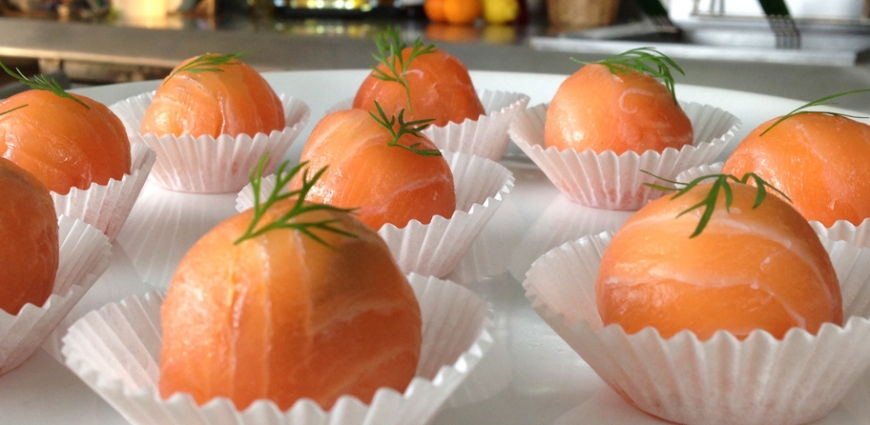 Bonbons de saumon au chèvre frais