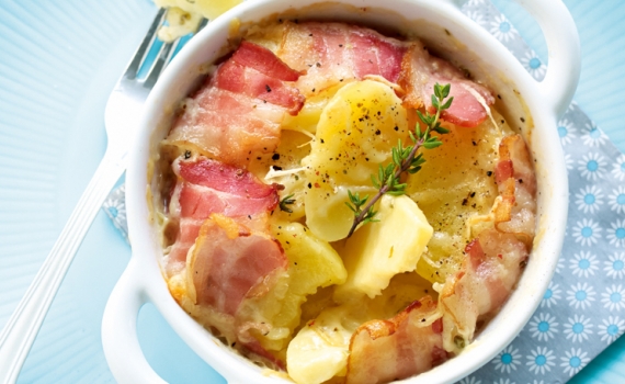 Petits gâteaux de pommes de terre au lard