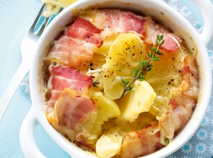 Petits gâteaux de pommes de terre au lard