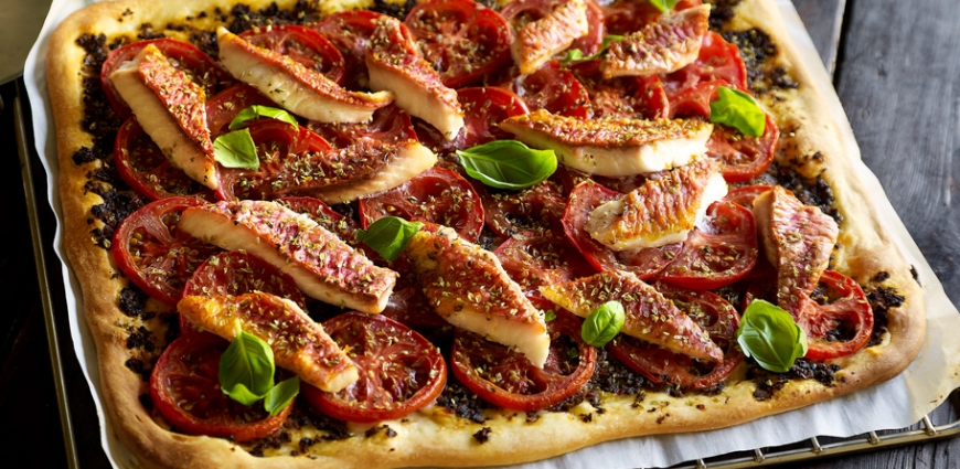 Pizza provençale aux filets de rouget