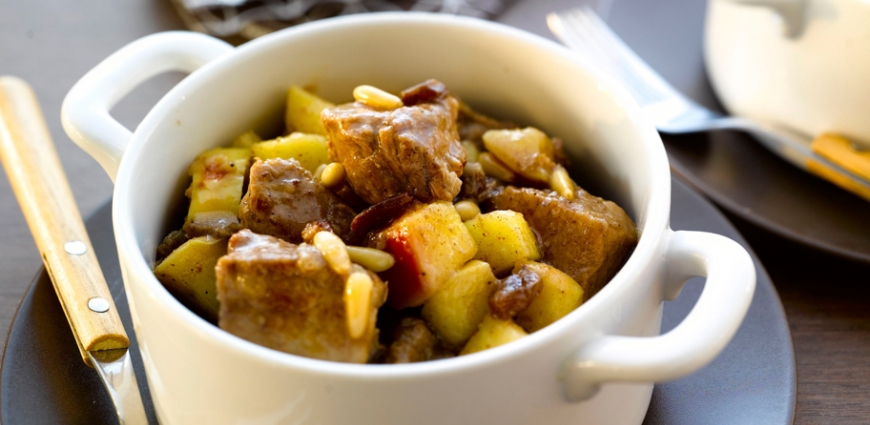 Cocotte de porc aux pommes, façon tajine