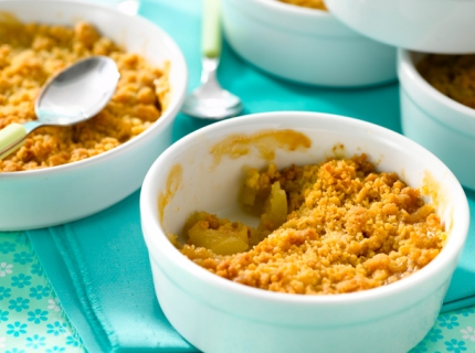 Crumble aux pommes, au beurre salé et à la cassonade