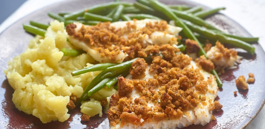 Pangasius au crumble de tomates séchées