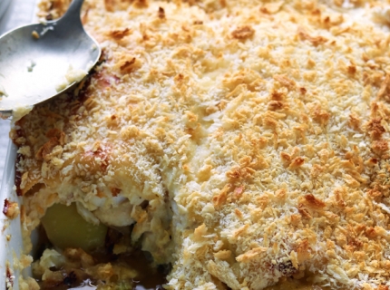 Crumble de sébaste, fenouil et courgette