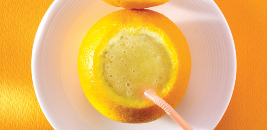 Smoothie à la banane, à l’orange et à la fleur d’oranger