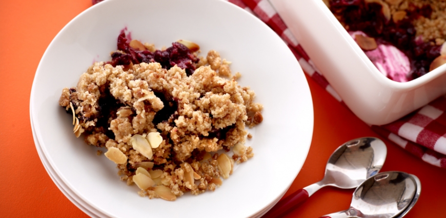 Crumble d’airelles aux amandes