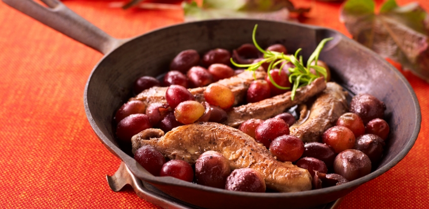 Filets de lièvre aux raisins frais