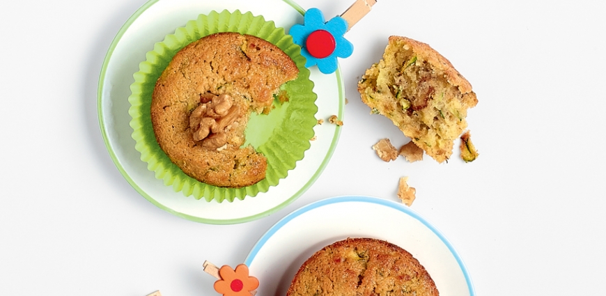 Muffins sucrés aux courgettes et aux noix