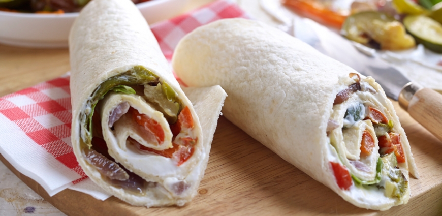 Wraps au chèvre et aux légumes grillés