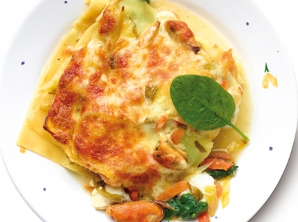 Lasagne de cabillaud et moules