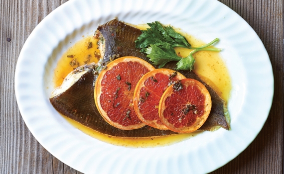 Plie au beurre de pamplemousse