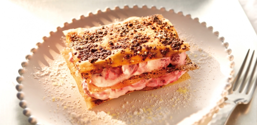 Grand millefeuille chocolat-framboise