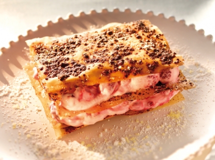 Grand millefeuille chocolat-framboise