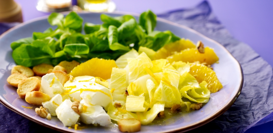 Salade de chicons au chèvre et à l’orange