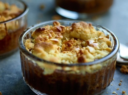 Petits crumbles au chocolat et aux amandes