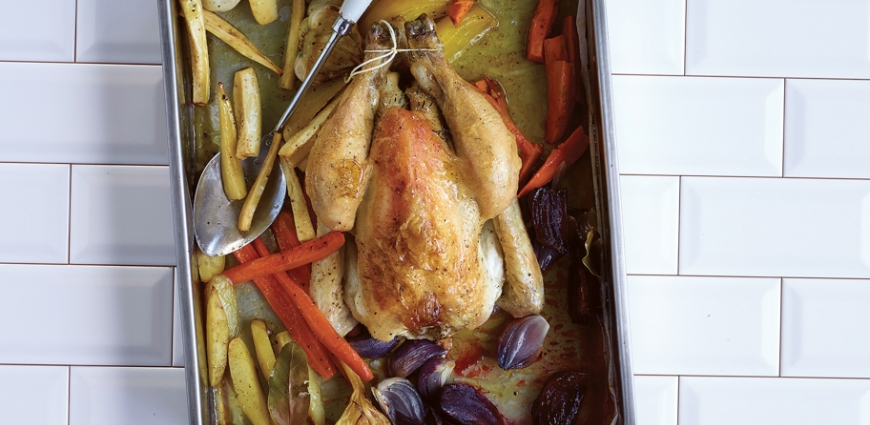 Poulet rôti aux légumes d'hiver