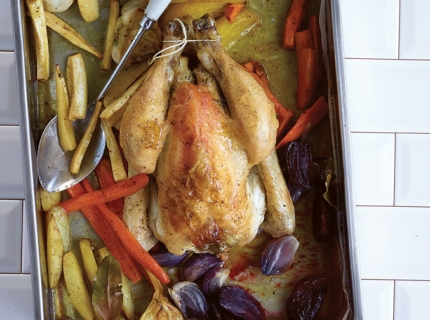 Poulet rôti aux légumes d'hiver