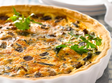 Quiche aux champignons des bois et au parmesan