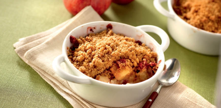 Petits crumbles pommes-airelles aux spéculoos