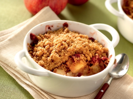 Petits crumbles pommes-airelles aux spéculoos