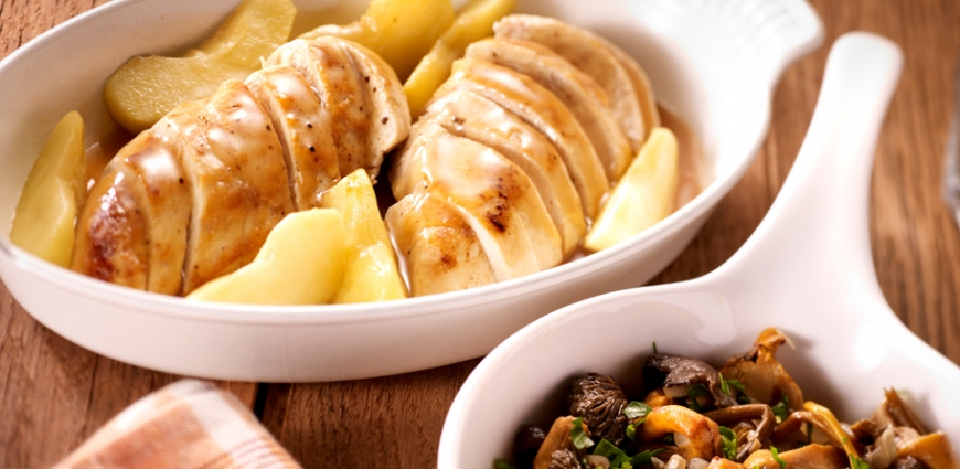 Escalope de poulet aux champignons des bois