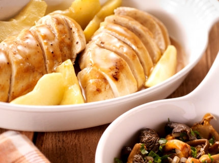 Escalope de poulet aux champignons des bois