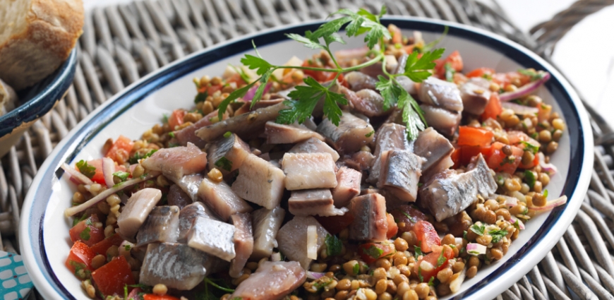 Salade de maatjes aux lentilles