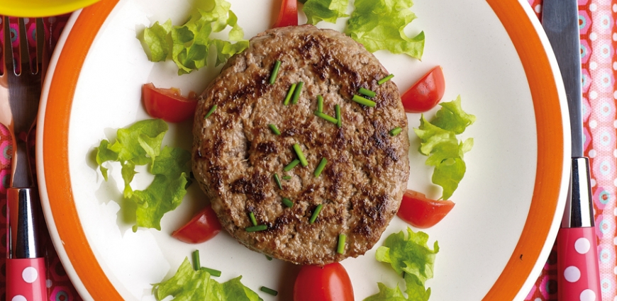 Burgers-tortue et pâtes aux petits légumes