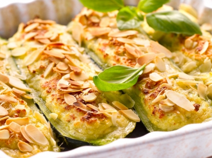 Courgettes farcies aux amandes et au parmesan