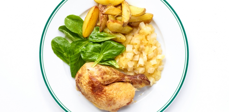 Poulet avec compote pomme-céleri