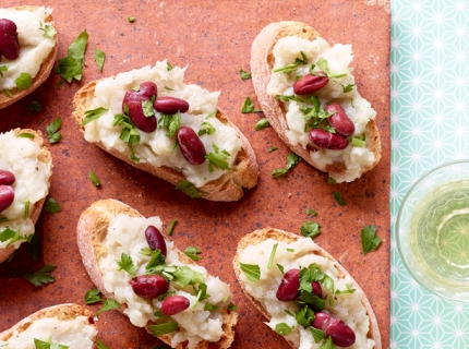 Bruschettas à la purée de topinambours