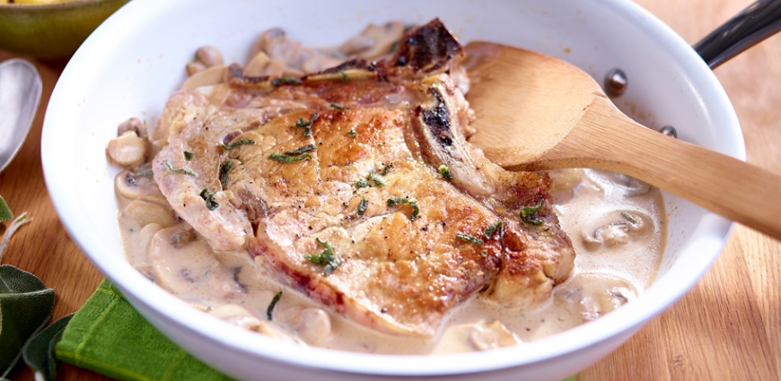 Côtes de veau aux champignons et au Marsala