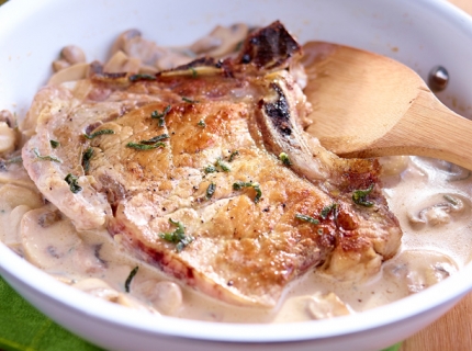 Côtes de veau aux champignons et au Marsala