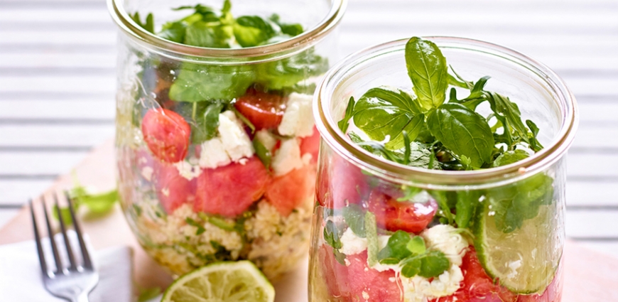 Salade de boulgour à la feta et à la pastèque