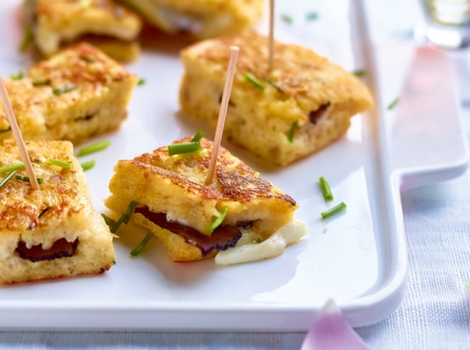 Mini croques perdus à la truffe et à la mozzarella