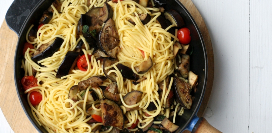 Spaghetti aux aubergines