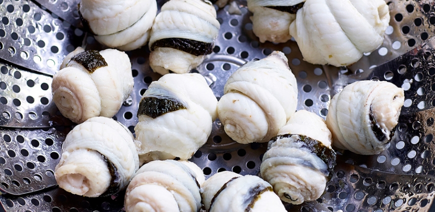 Roulades de filets de sole et feuilles de Nori