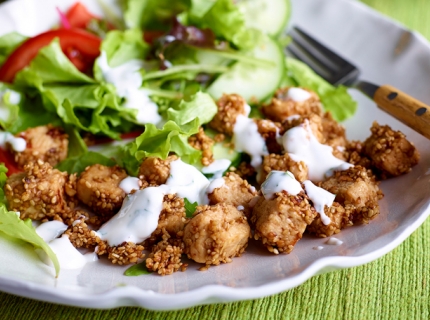 Salade thaï aux dés de Quorn et dressing au yaourt