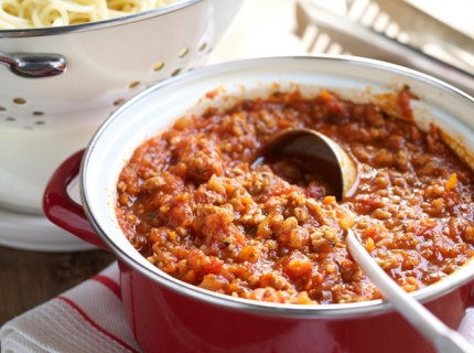 Spaghetti bolognaise express au basilic