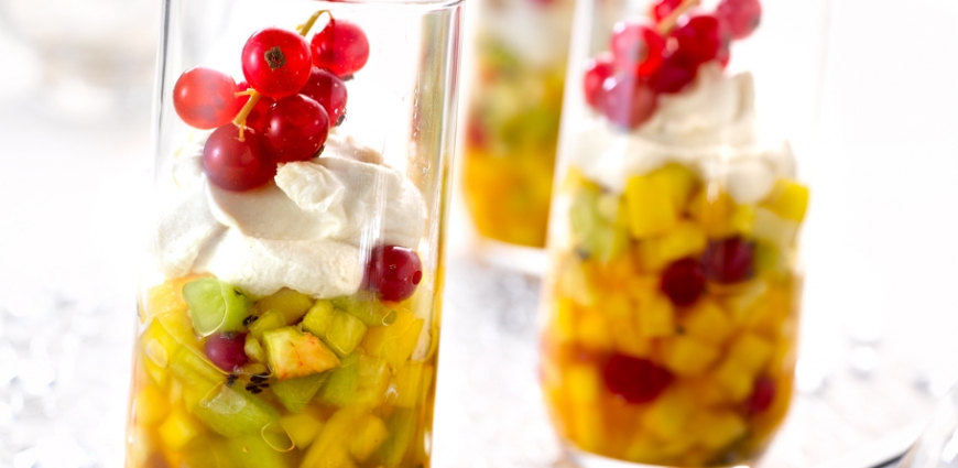 Tartare de fruits frais et mascarpone à la cassonade