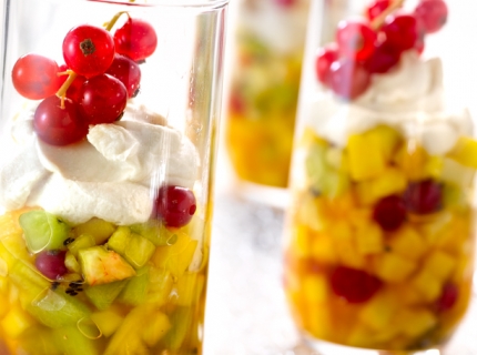 Tartare de fruits frais et mascarpone à la cassonade