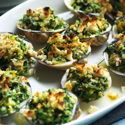 Amandes de mer gratinées au pesto de persil-image