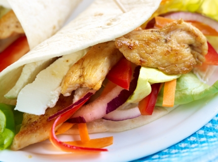 Wraps au poulet et au fromage de chèvre