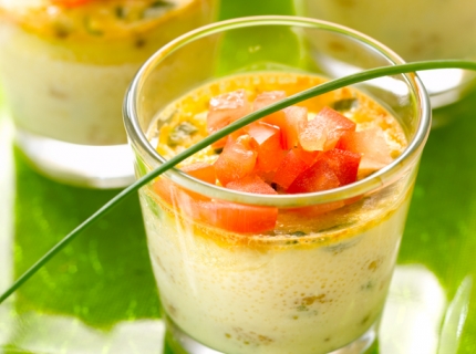 Petits flans aux crevettes grises